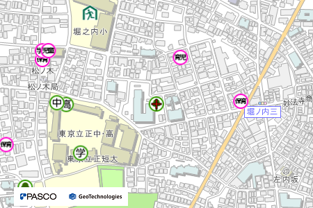 地図：堀ノ内山谷児童遊園
