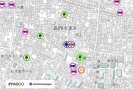 地図：高円寺北区民集会所