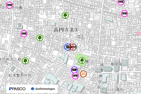 地図：高円寺北巡回安全パトロールステーション