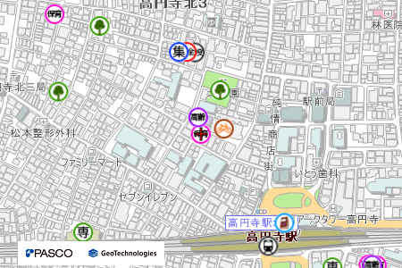 地図：マミーズエンジェル高円寺駅前保育園