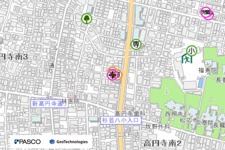 地図：杉並福祉事務所高円寺事務所