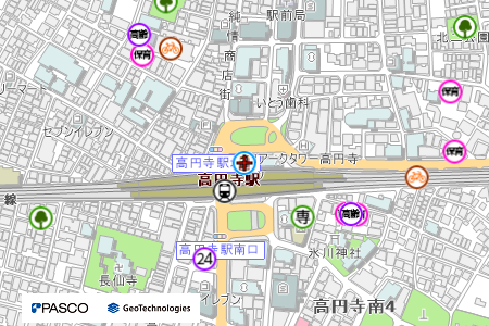 地図：高円寺駅前図書サービスコーナー