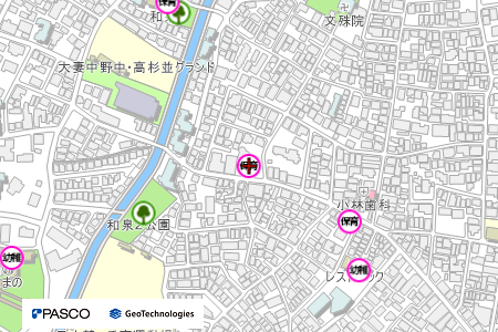 地図：まなびの森保育園永福町