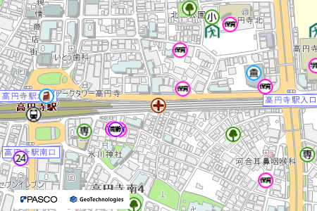 地図：高円寺東高架下自転車駐車場