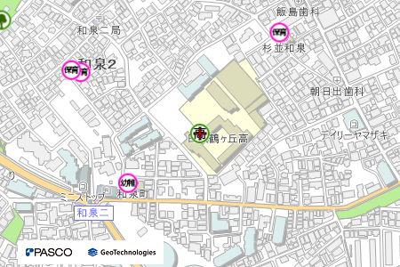 地図：日本大学鶴ケ丘高等学校