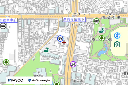 地図：【休館中】高円寺地域区民センター（建物名：セシオン杉並）