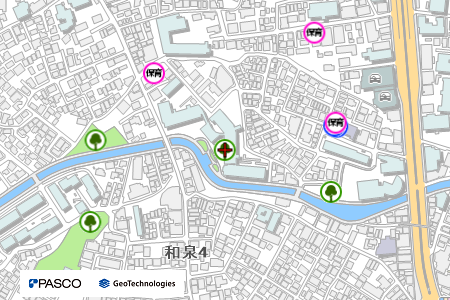地図：弁天橋東緑地