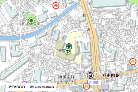 地図：泉南中学校（震災救援所）