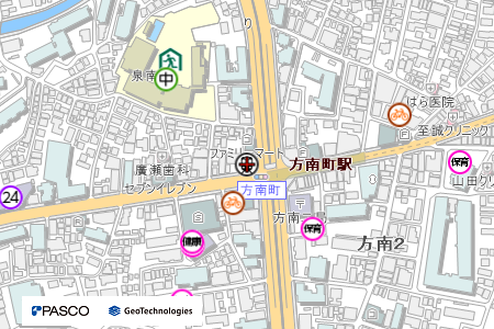 地図：東京メトロ丸ノ内線方南町駅