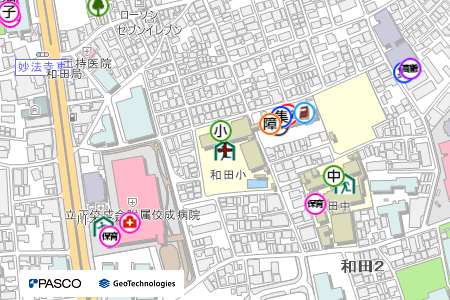 地図：和田小学校（震災救援所）