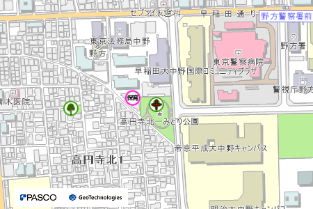 地図：高円寺北一みどり公園