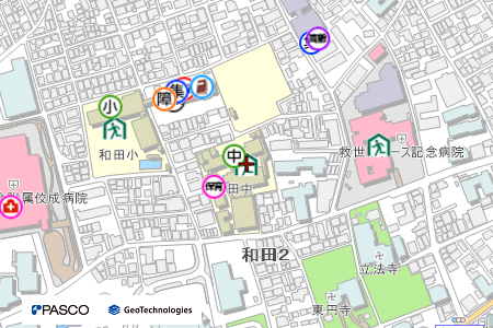 地図：和田中学校（震災救援所）