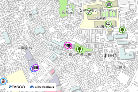 地図：和田中央学童クラブ