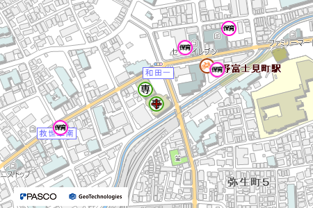 地図：芳じゅ女学院情報国際専門学校