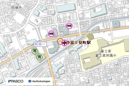 地図：大空と大地のなーさりぃ中野富士見町駅前園
