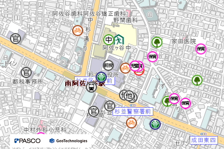 地図：東京メトロ丸ノ内線東高円寺駅