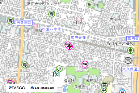 地図：子ども・子育てプラザ高円寺