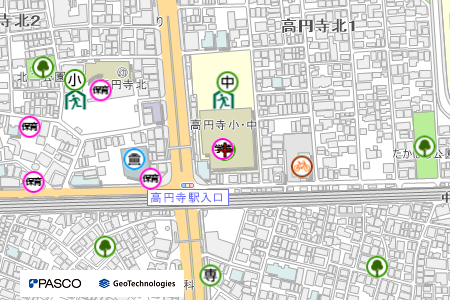 地図：高円寺小学校