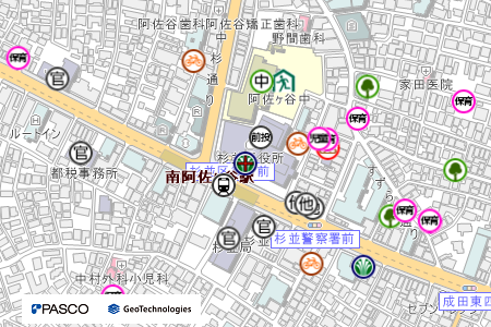 地図：保育室高円寺第二（委託型）