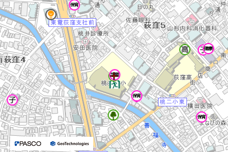 地図：桃井第二小学校