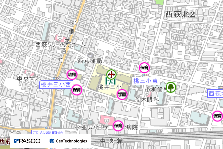 地図：桃井第三小学校