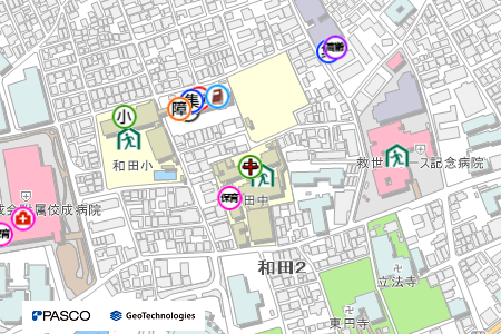 地図：和田中学校