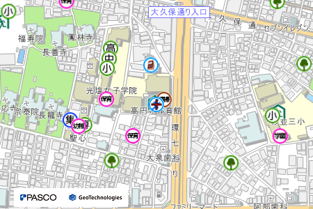 地図：高円寺体育館