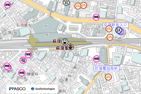 地図：東京メトロ丸ノ内線荻窪駅
