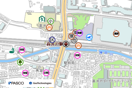 地図：京王井の頭線高井戸駅