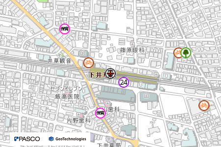 地図：西武新宿線下井草駅